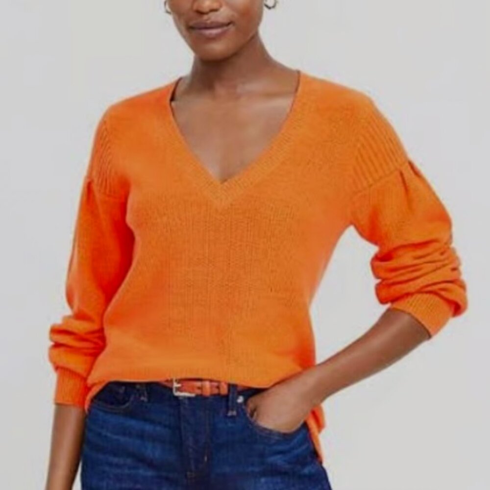 LOFT Orange Sweater Petite M - NWT